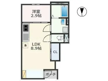 ネオステージ玉名(1LDK/1階)の間取り写真