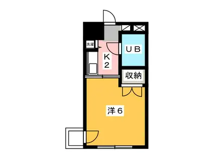 エステート藤沢(1K/2階)の間取り写真