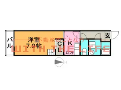 サンマリノ津福(1K/2階)の間取り写真