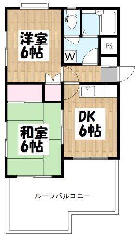 リファイン駒沢(2DK/2階)の間取り写真