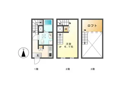 PARAMOUNT LIFE(1K/1階)の間取り写真