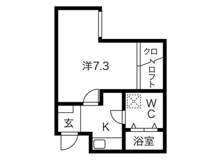 インフィニティ今池(1K/1階)の間取り写真