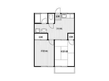 コーポ鈴木(2DK/2階)の間取り写真