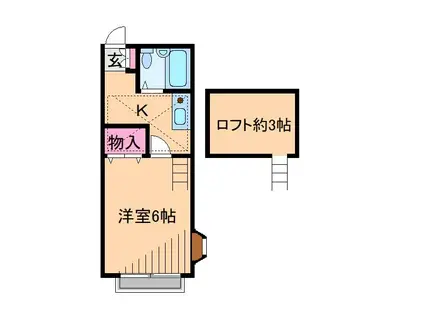 グリーンコーポ日吉(1K/2階)の間取り写真