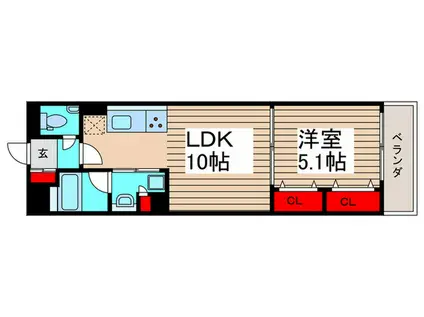 SKY NOVA(1LDK/2階)の間取り写真