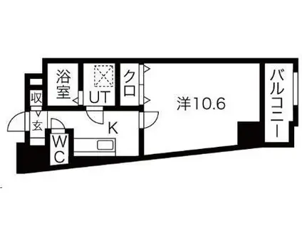 リジェールロワイヤル(1K/4階)の間取り写真
