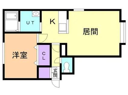 ゴールデンシップ(1LDK/2階)の間取り写真