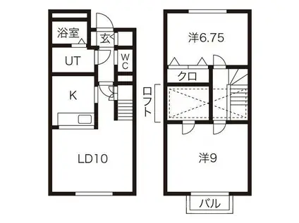 リジエールE棟(2LDK/1階)の間取り写真