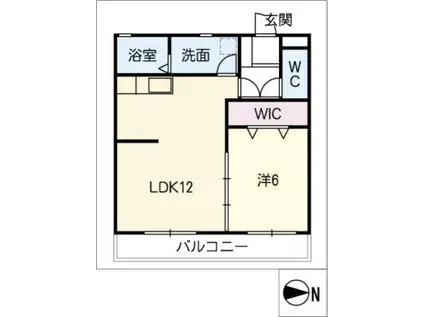 ラティエラ常滑B棟(1LDK/2階)の間取り写真