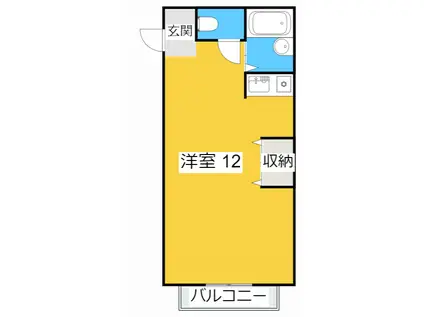 フォレスト(1K/1階)の間取り写真