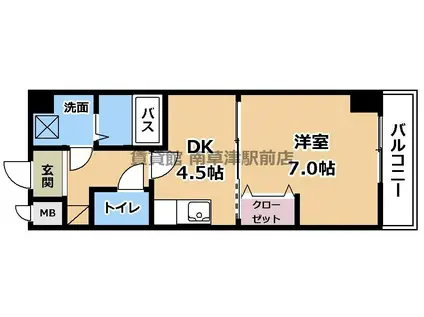 SAWARABI ヨツバ(1DK/7階)の間取り写真