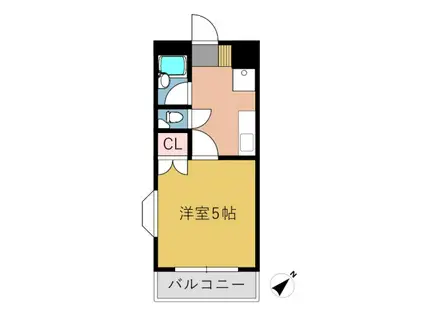 ラーチ鷺沼(1K/2階)の間取り写真