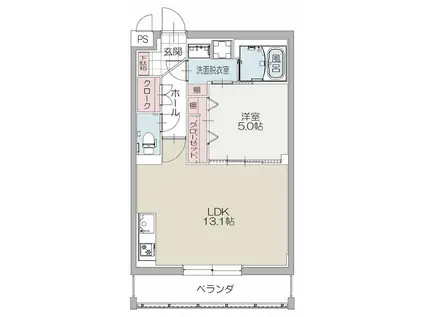 エクセレントIII(1LDK/3階)の間取り写真