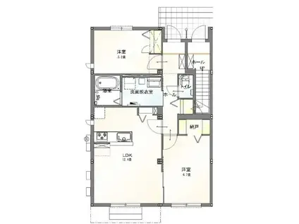 VRANZ博多南II(2LDK/1階)の間取り写真