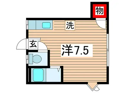 ベルソフィア(ワンルーム/1階)の間取り写真