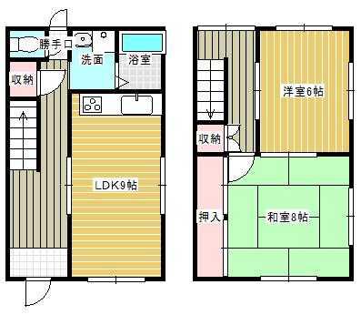 御立西メゾネット(2LDK/1階)の間取り写真