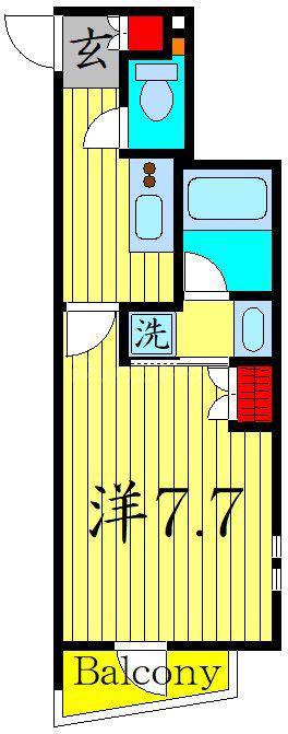 ジオエント大塚(1K/1階)の間取り写真