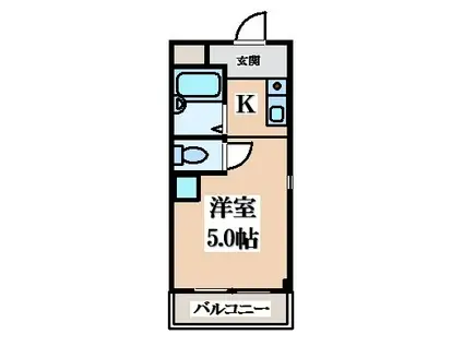 レナジア大東(ワンルーム/2階)の間取り写真