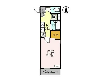ネオハース金岡(1K/2階)の間取り写真