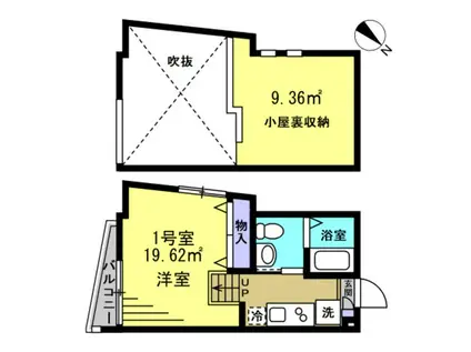 S新船橋(1K/2階)の間取り写真