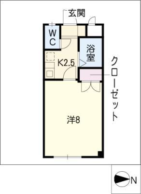 KS FLATS(1K/2階)の間取り写真