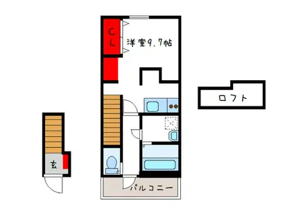 あんしん小畑町08-13001(1K/2階)の間取り写真