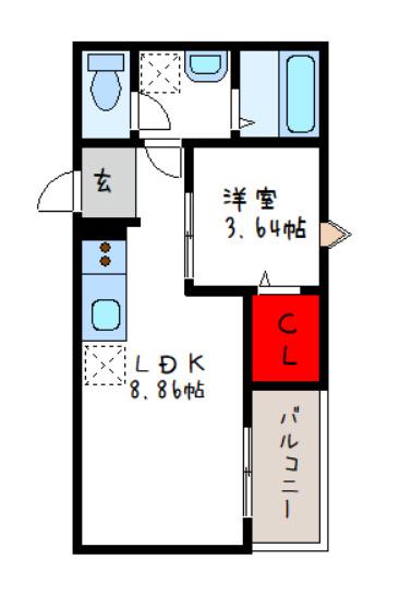 FSTYLE八尾北久宝寺(1LDK/3階)の間取り写真
