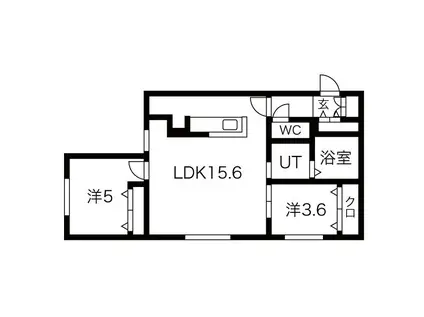 NOVEL東区役所前(2LDK/3階)の間取り写真
