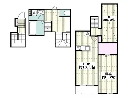 ベルナベウA(1SLDK/2階)の間取り写真