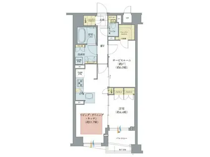 ラシュレ京都西大路(2LDK/3階)の間取り写真