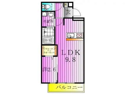 KEIAI RESIDENCE 梅島(1LDK/1階)の間取り写真