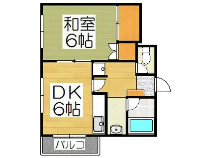 日之出ビル呉服町(1DK/3階)の間取り写真