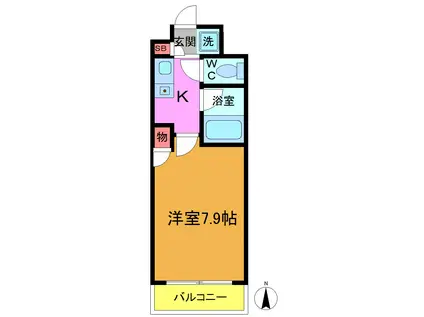 ラックス(1K/3階)の間取り写真