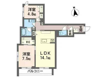 シエル モンティ(2LDK/2階)の間取り写真