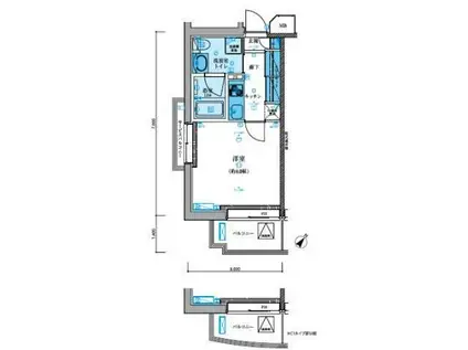 リヴシティ駒沢大学(1K/6階)の間取り写真
