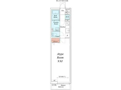 リブリ・EMERGENCE III(1K/1階)の間取り写真