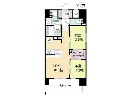 ソルレヴェンテ新梅田(2LDK/7階)の間取り写真