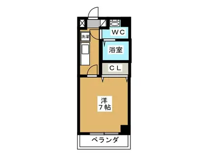 エスポワール(1K/4階)の間取り写真