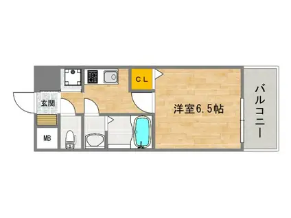 ふぁみゆ天王寺II(1K/8階)の間取り写真