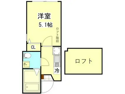 メゾン ド シエル矢口台(1K/2階)の間取り写真