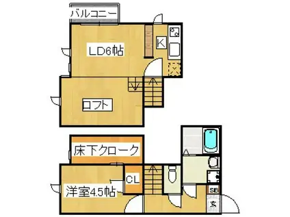 CB高宮ディライト(1LDK/2階)の間取り写真