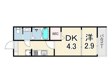 OCTA青木(1DK/2階)の間取り写真