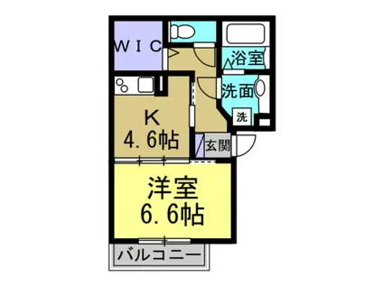 クラウン旭町(1K/2階)の間取り写真