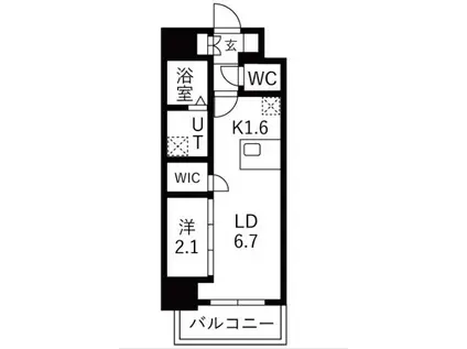 メイクスアート千種ウエスト(1LDK/2階)の間取り写真