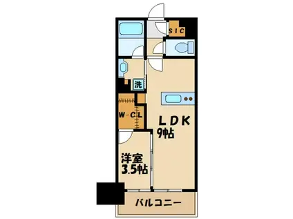 クリオレジダンス八王子ザ・マークス(1LDK/3階)の間取り写真