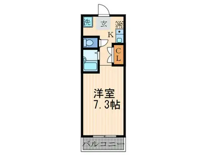 パンセ堀川(1K/7階)の間取り写真