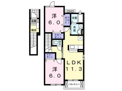 サンリットS・IV(2LDK/2階)の間取り写真