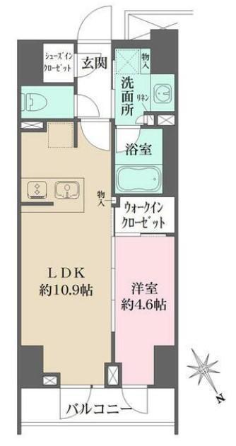 ルフォンプログレ四谷(1LDK/10階)の間取り写真