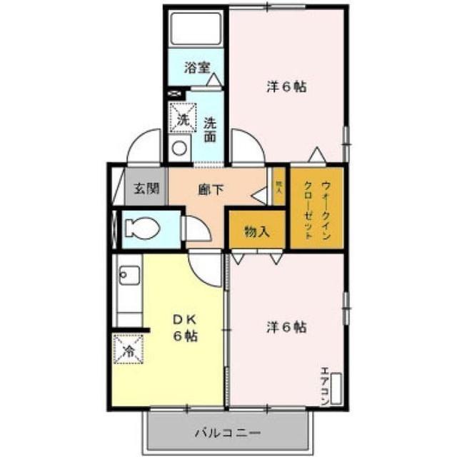 シャルール I・II・III(2DK/2階)の間取り写真