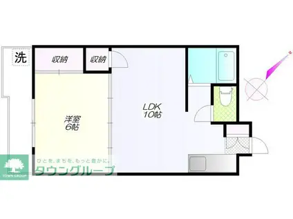 ビーラマツムラ(1LDK/2階)の間取り写真